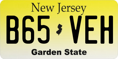 NJ license plate B65VEH