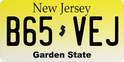 NJ license plate B65VEJ