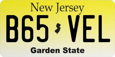 NJ license plate B65VEL