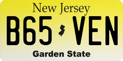 NJ license plate B65VEN