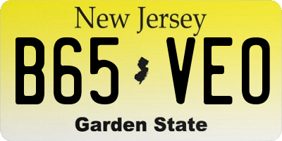 NJ license plate B65VEO