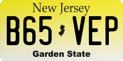 NJ license plate B65VEP