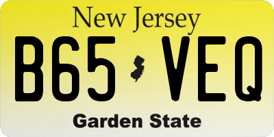 NJ license plate B65VEQ