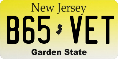 NJ license plate B65VET