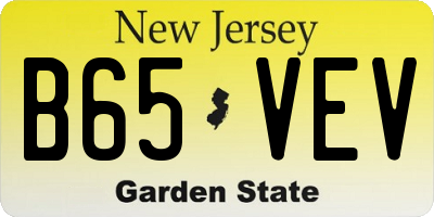 NJ license plate B65VEV