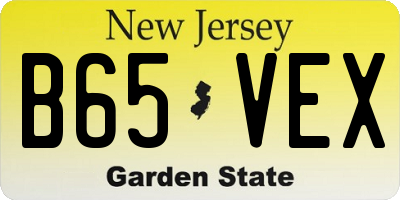 NJ license plate B65VEX