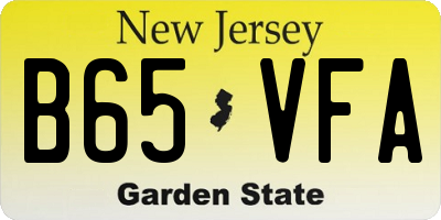 NJ license plate B65VFA