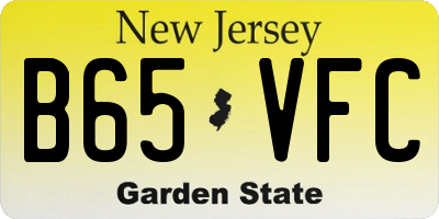 NJ license plate B65VFC