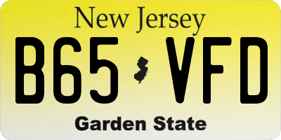 NJ license plate B65VFD