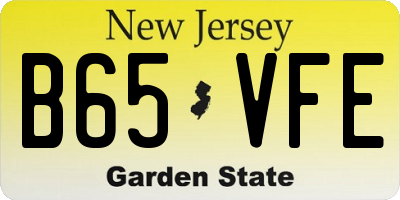 NJ license plate B65VFE