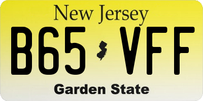 NJ license plate B65VFF