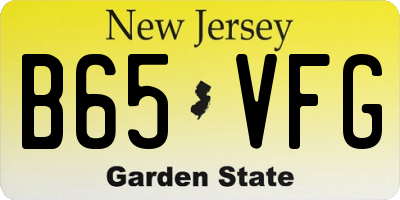 NJ license plate B65VFG
