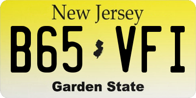 NJ license plate B65VFI