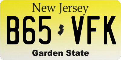 NJ license plate B65VFK