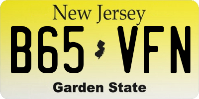 NJ license plate B65VFN