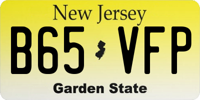 NJ license plate B65VFP