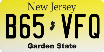 NJ license plate B65VFQ