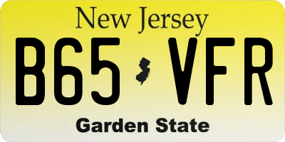 NJ license plate B65VFR