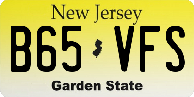 NJ license plate B65VFS