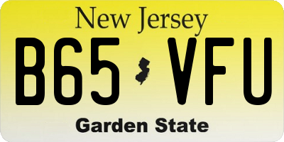 NJ license plate B65VFU