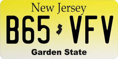 NJ license plate B65VFV
