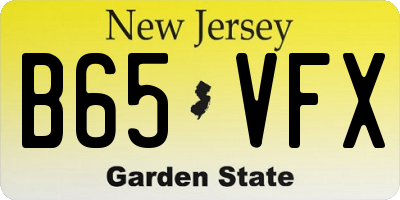 NJ license plate B65VFX