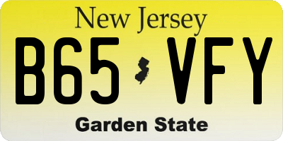 NJ license plate B65VFY