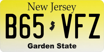NJ license plate B65VFZ