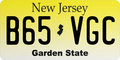 NJ license plate B65VGC