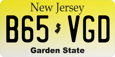 NJ license plate B65VGD