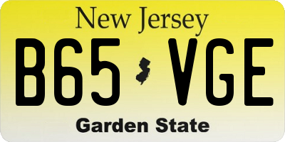 NJ license plate B65VGE