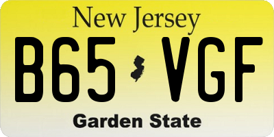 NJ license plate B65VGF