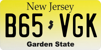 NJ license plate B65VGK