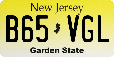 NJ license plate B65VGL