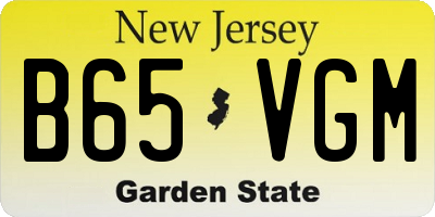 NJ license plate B65VGM