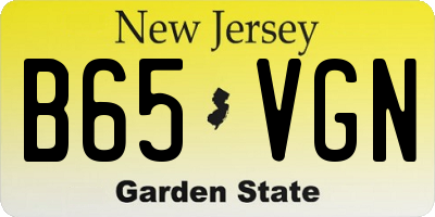 NJ license plate B65VGN