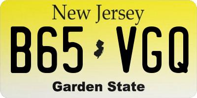 NJ license plate B65VGQ