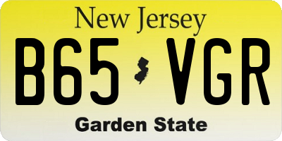 NJ license plate B65VGR