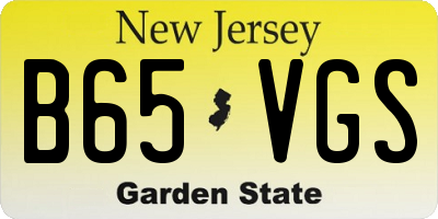 NJ license plate B65VGS