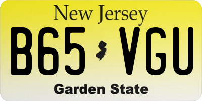 NJ license plate B65VGU