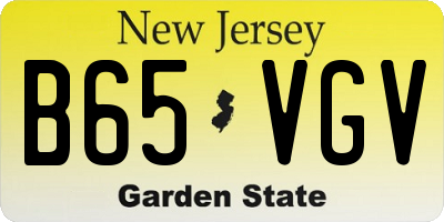 NJ license plate B65VGV