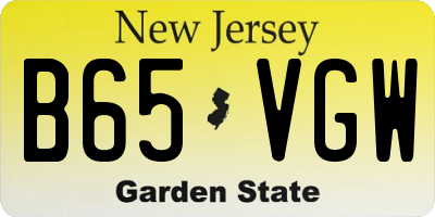 NJ license plate B65VGW