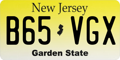 NJ license plate B65VGX