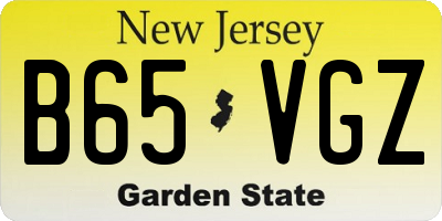 NJ license plate B65VGZ