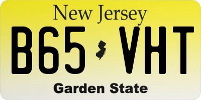 NJ license plate B65VHT