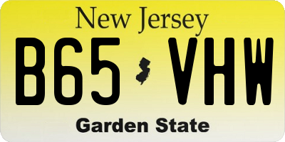 NJ license plate B65VHW