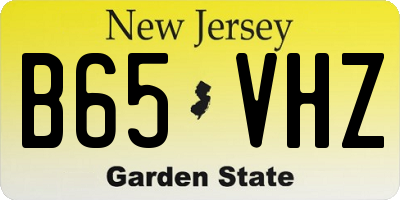 NJ license plate B65VHZ
