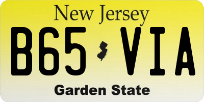 NJ license plate B65VIA