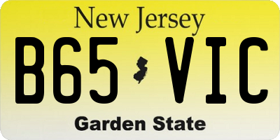 NJ license plate B65VIC