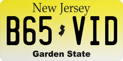 NJ license plate B65VID